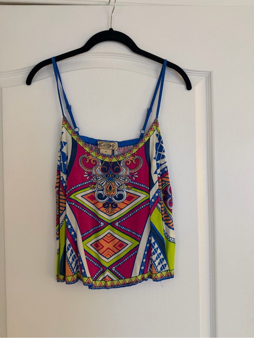Flying Tomato Multicolor Printed Spaghetti Strap Camisole in Pink and Blue